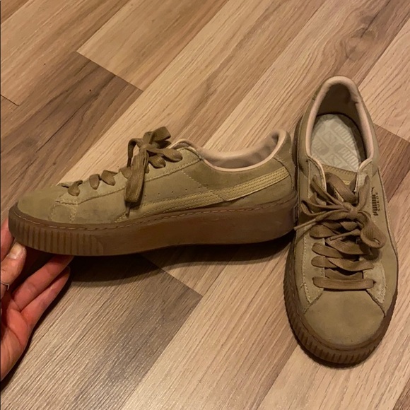 Puma suede platform sneakers in Camel - Picture 3 of 4
